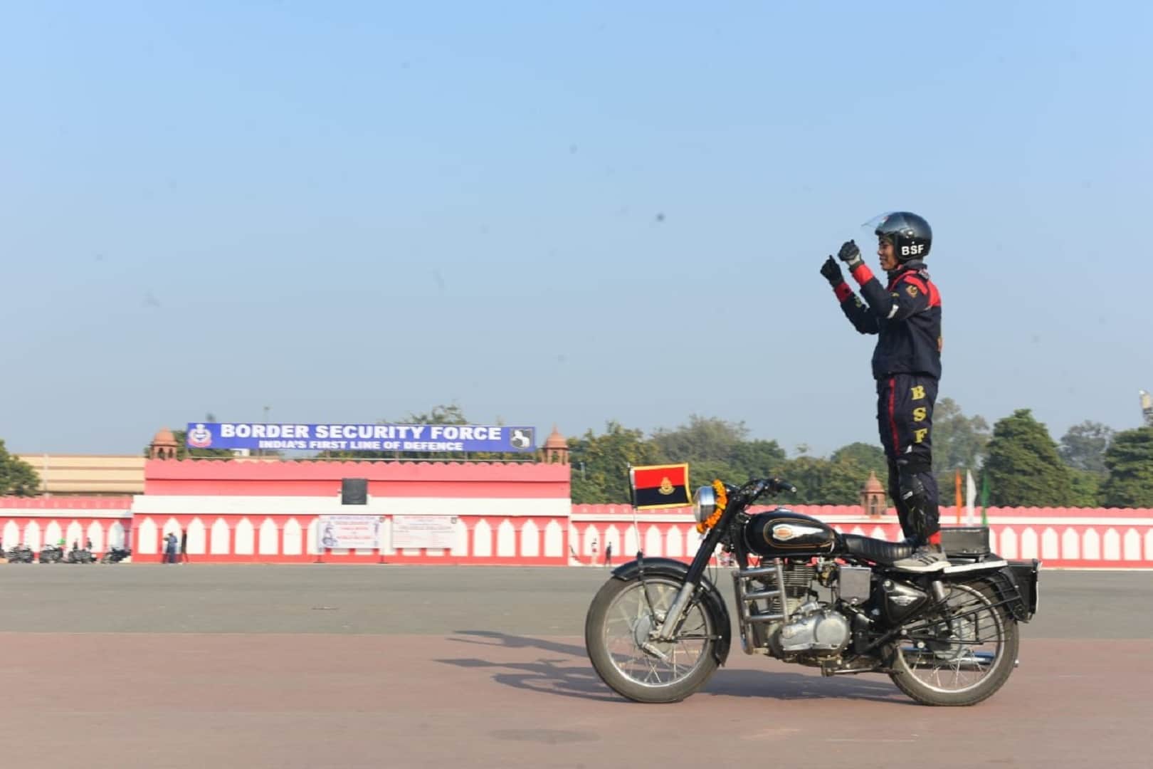 BSF enters Limca Book of Records for three world records riding on Royal Enfield 350cc motorcycles