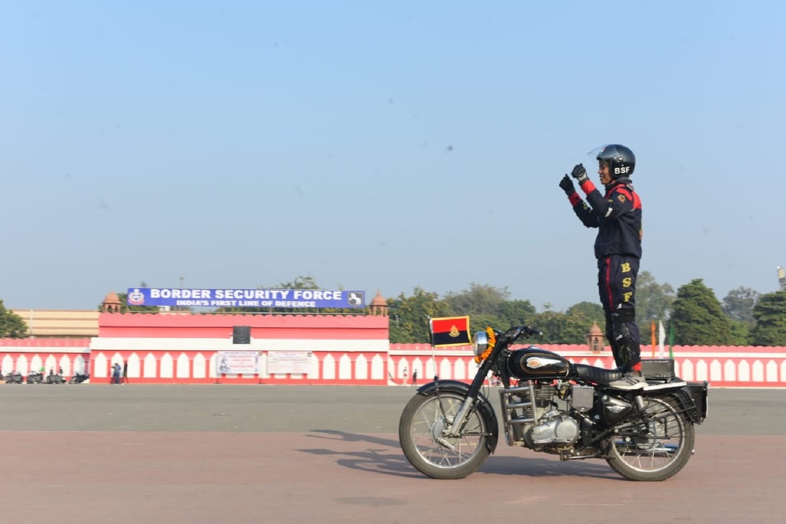 BSF enters Limca Book of Records for three world records riding on Royal Enfield 350cc motorcycles