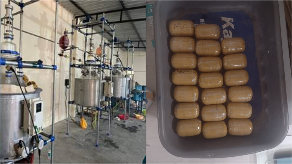 Seized: Drug factory busted in Hyderabad Mephedrone worth Rs 50 crore seized Big success of CISF in Mumbai