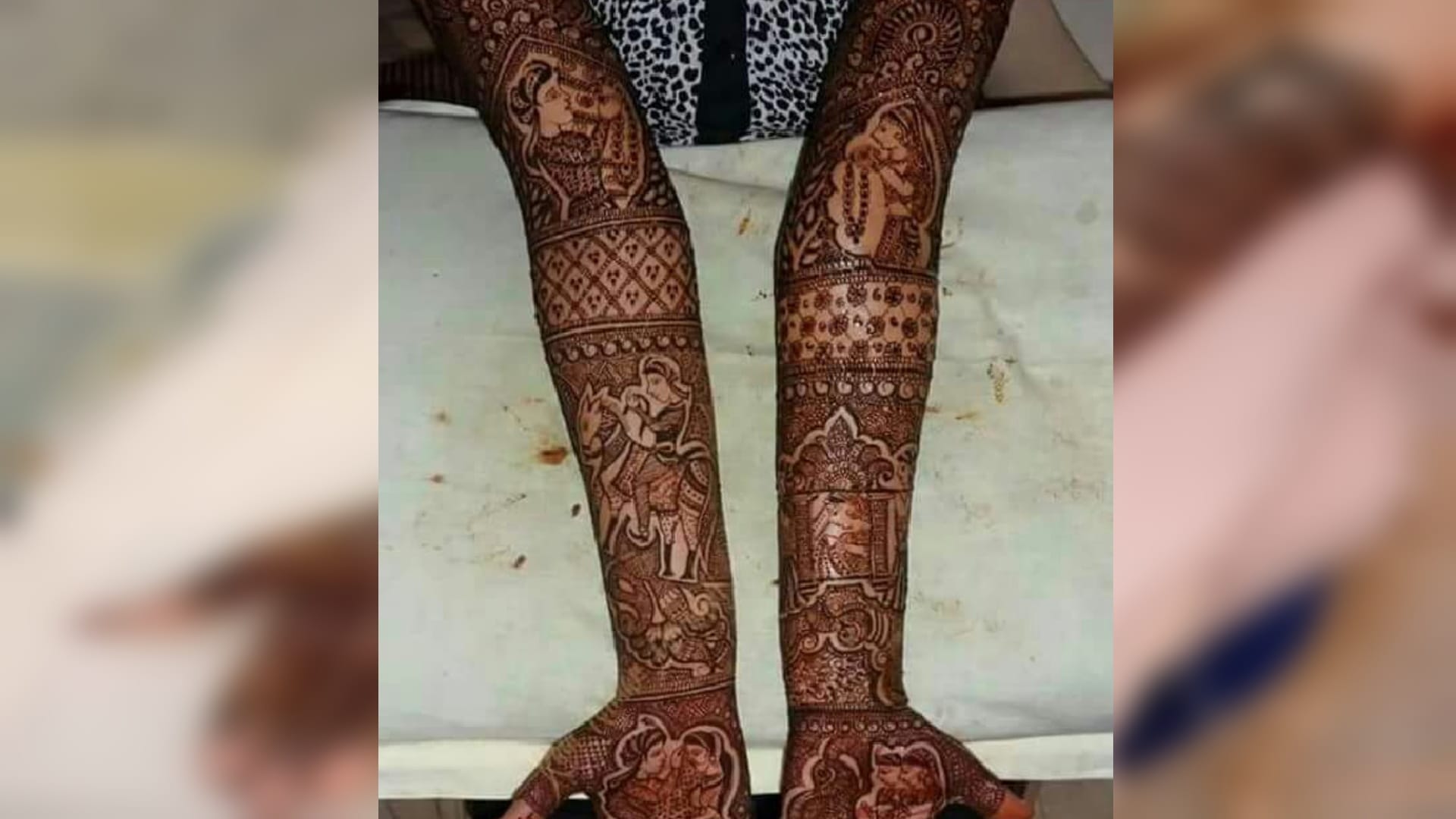 Bride needs her face shape with husband on henna hands