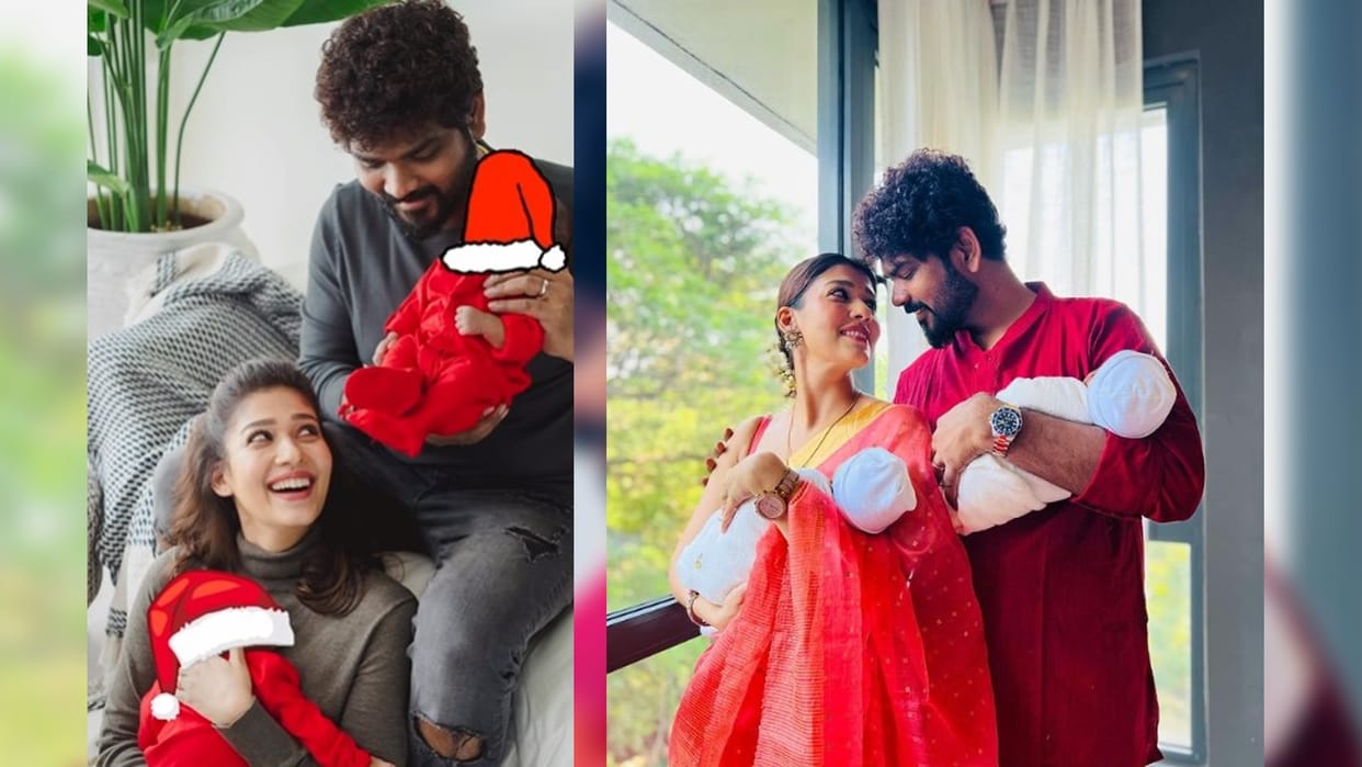 vignesh shivan and nayanthara celebrate first christmas with twins uyir and ulagam see pic