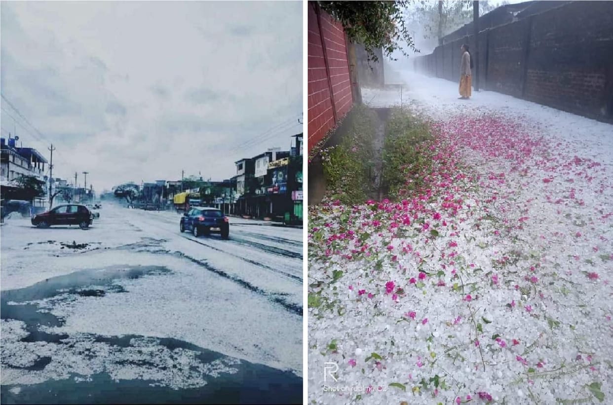 Heavy hailstorm in upper Assam hundreds of houses damaged population of 18000 in 132 villages affected