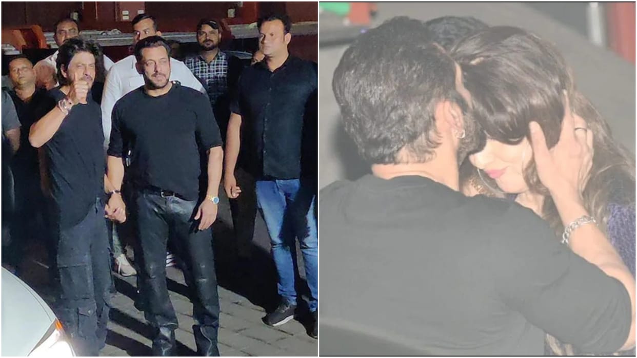 Salman Khan Birthday bash shah rukh khan wish dabangg khan and actor kissed on forehead of sangeeta bijlani
