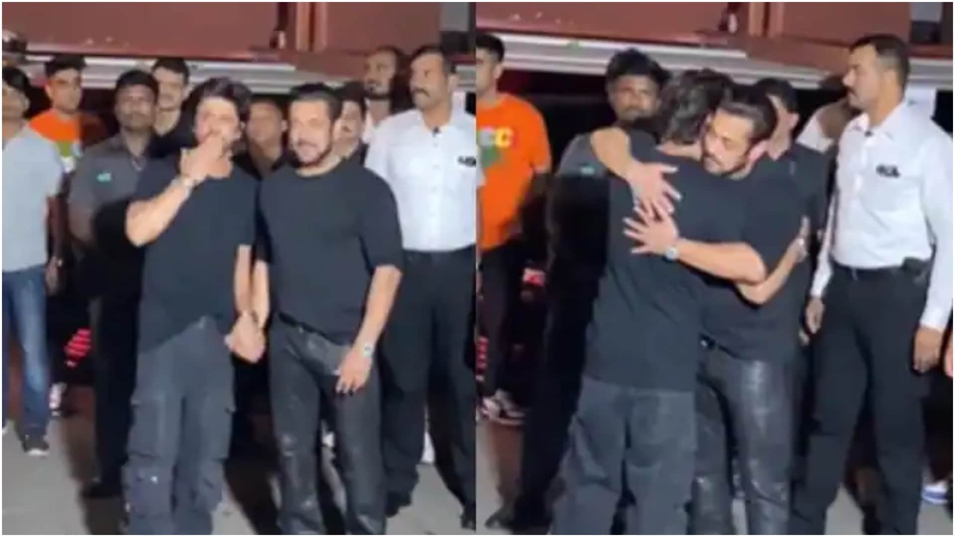 Salman Khan Birthday bash shah rukh khan wish dabangg khan and actor kissed on forehead of sangeeta bijlani