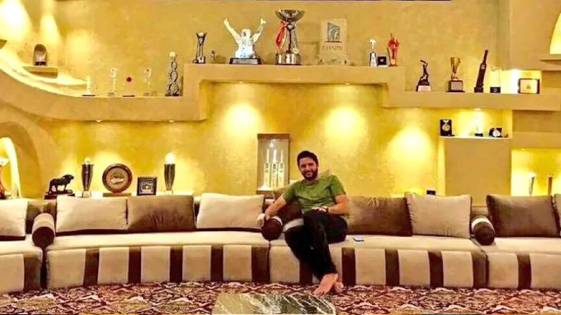 Pakistan Former Cricketer Shahid Afridi House Inside Pictures from Virat Kohli's T-Shirt to Golden Gun