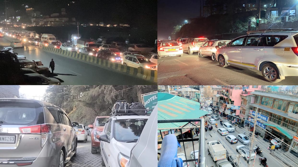 Tourists rush for New Year in tourist city Manali, vehicles kept crawling throughout the day