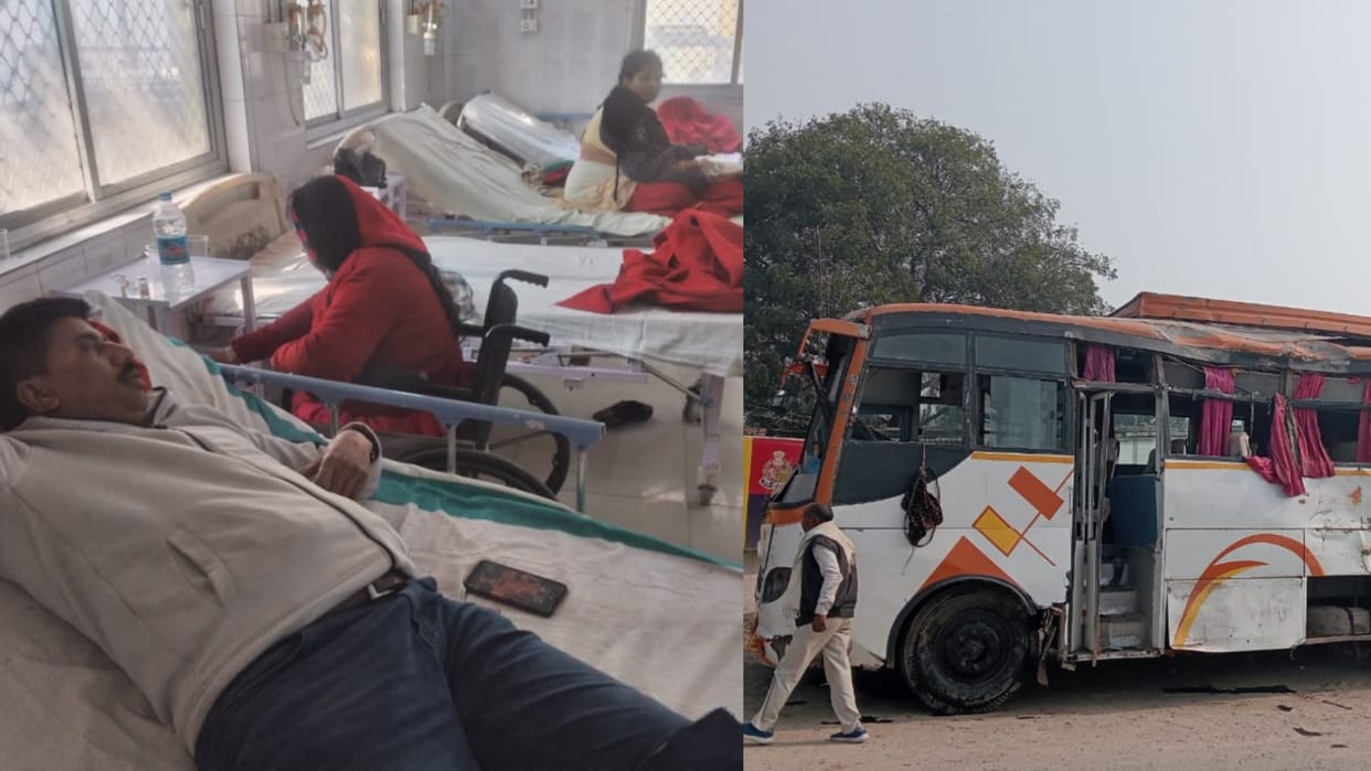 26 people injured in an accident on ayodhya prayagraj highway in Sultanpur.