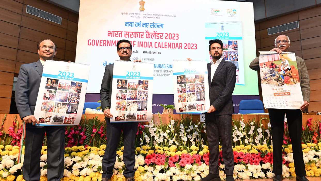 Union Minister Anurag Thakur unveils the Official Government of India Calendar for 2023