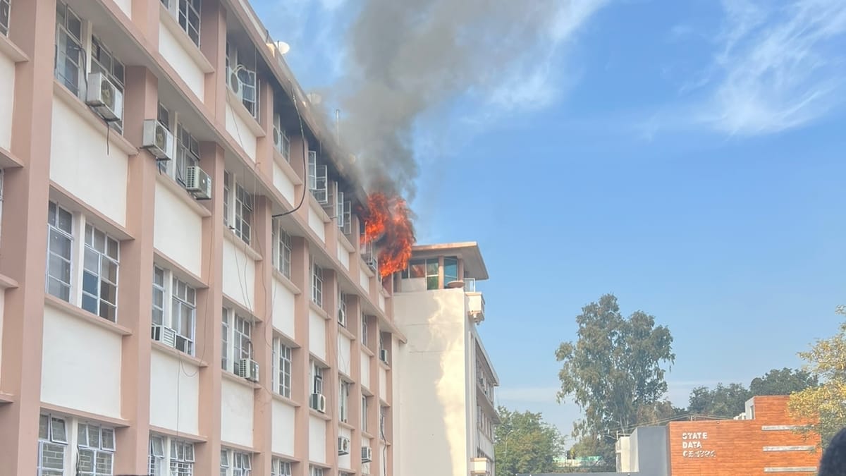 jammu fire incident: fire break out inside civil secretariat complex