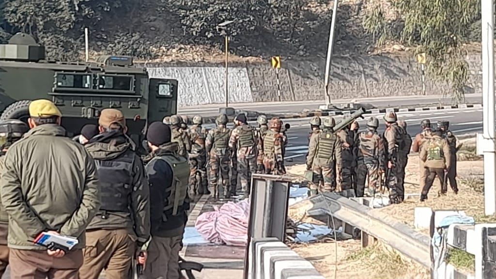 jammu Sidhra Encounter: Four terrorists hiding in truck security forces killed in encounter