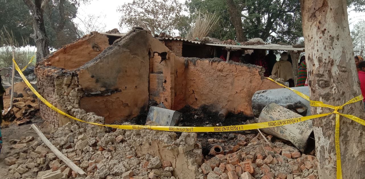Five people burnt alive while sleeping in house fire in mau villagers could not stop  tears