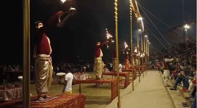 Prayer for PM Modi  mother health in varanasi Mahamrityunjaya Mantra and Ganga Aarti at Assi Ghat