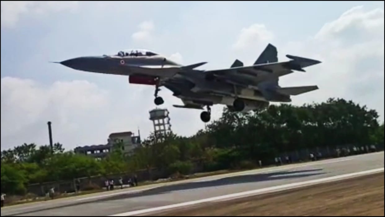 Indian Air Force conducts trial run on emergency landing facility at NH-16 in Bapatla Andhra Pradesh