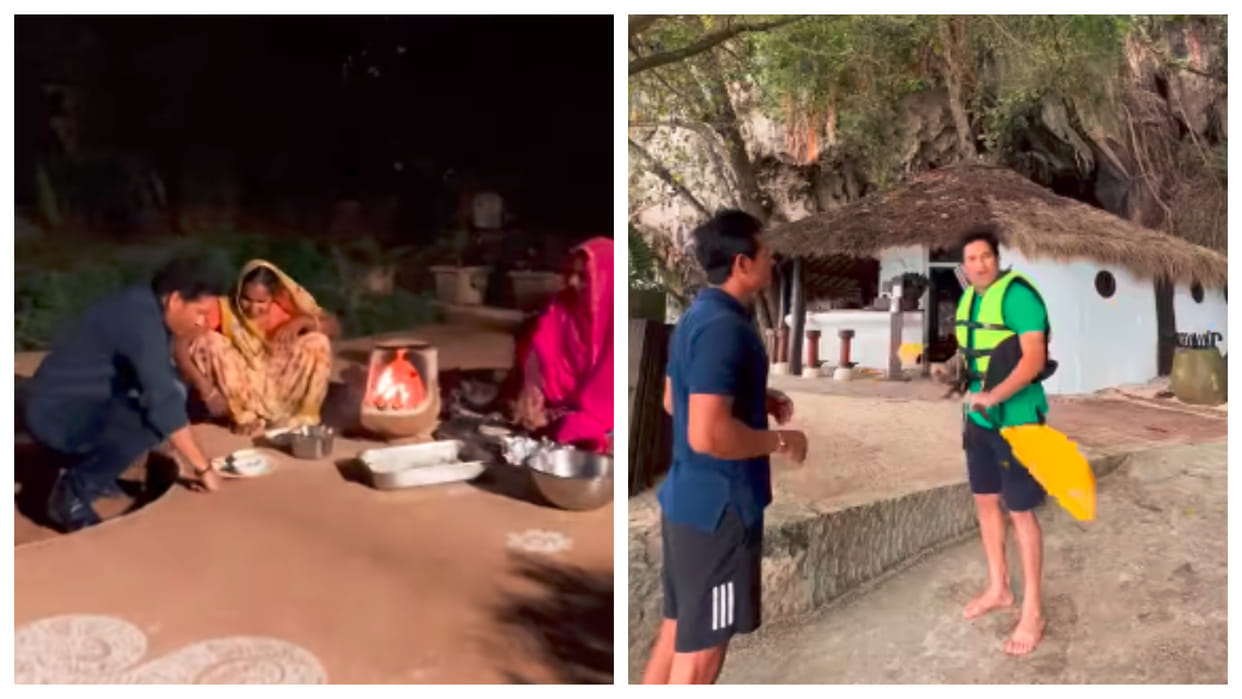 Video Sachin Tendulkar travelled Rajasthan after Thailand try foods and kayaking watch Instagram video
