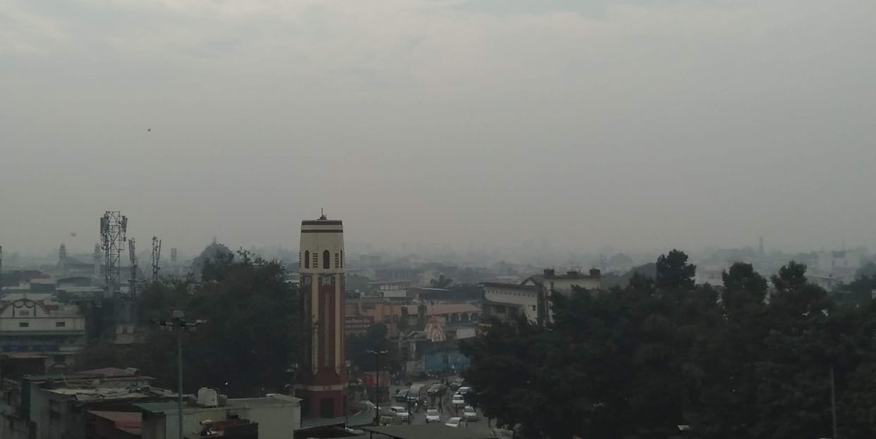 Cloudy camp throughout the day, maximum mercury dropped by five degrees