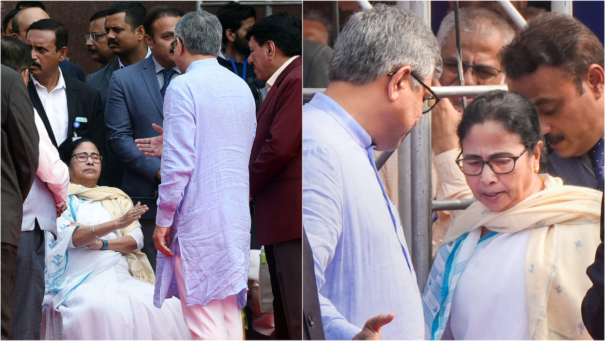 Mamata Banerjee angered by sloganeering of the crowd refused to sit on stage at Howrah station Vade Bharat