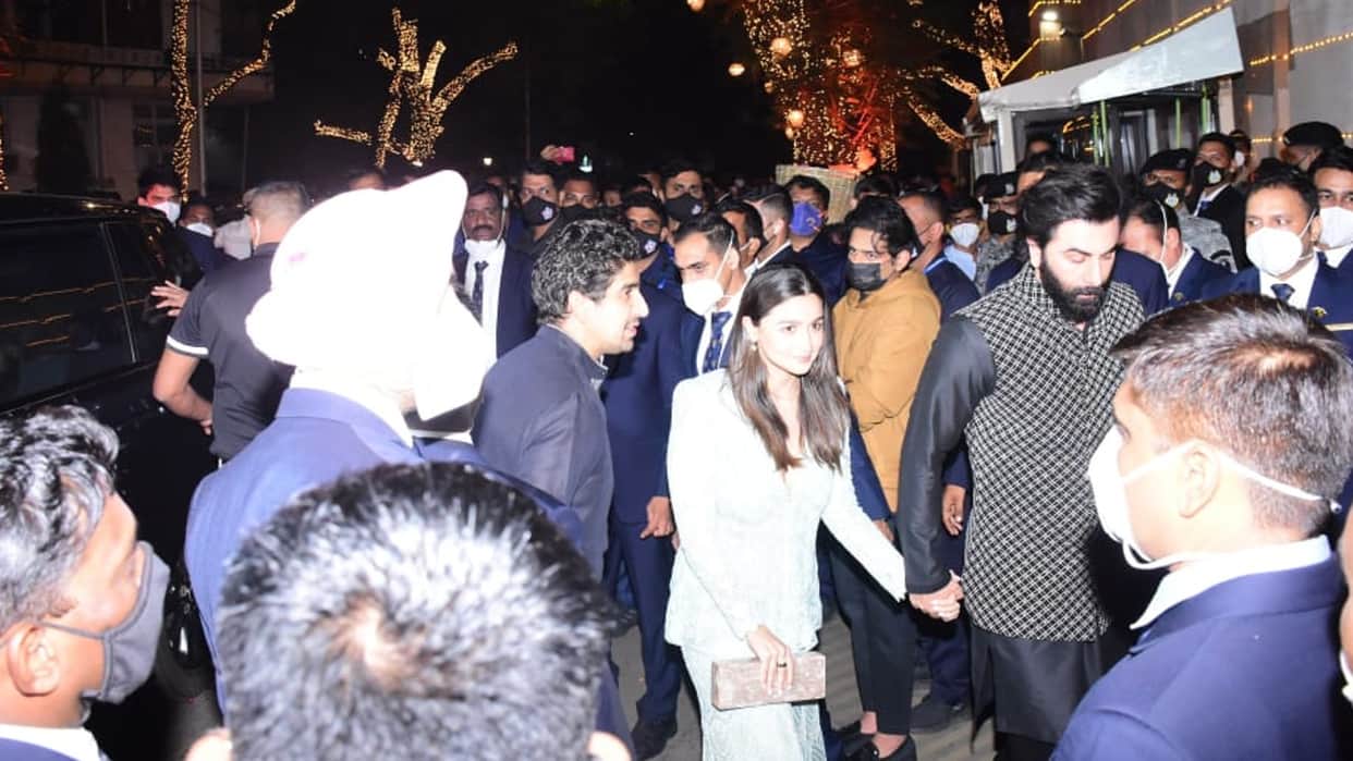 Anant Ambani Radhika merchant Engagement Bollywood Celebs Ranbir Kapoor Alia Bhatt reached Antilia for Party