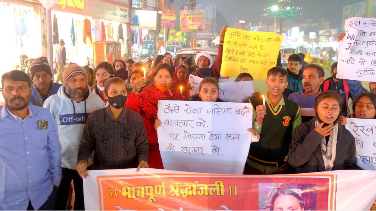 Teenager death case Candle march taken out to demand arrest of accused landlord