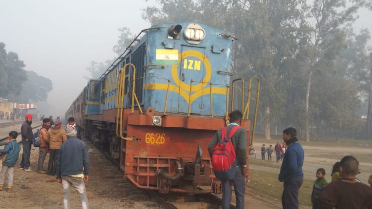 Two trains came face to face in Risiya railway station in Bahraich.