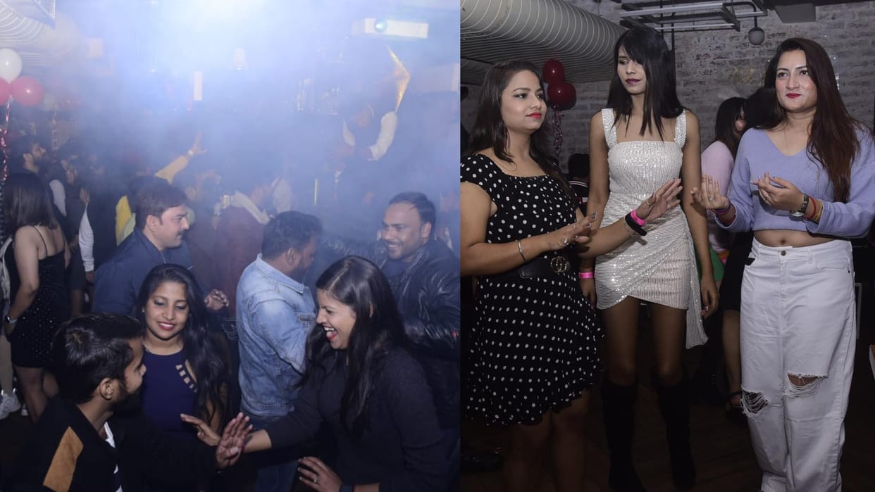 Pics of new year party celebration in Lucknow.