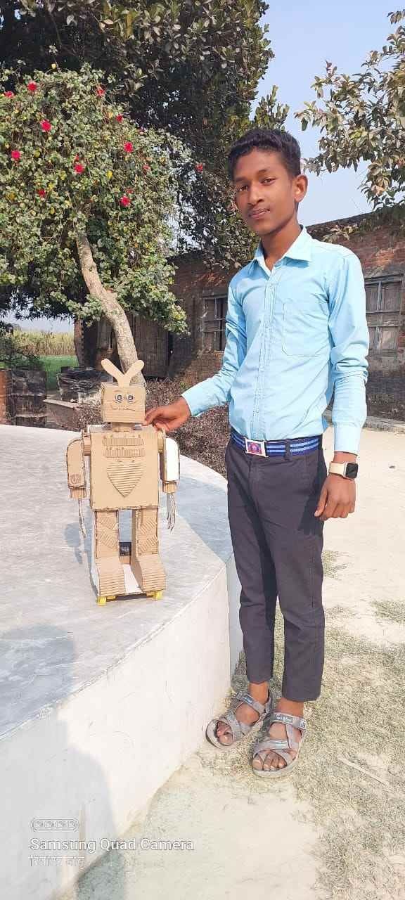 made robot controlling mobile phone