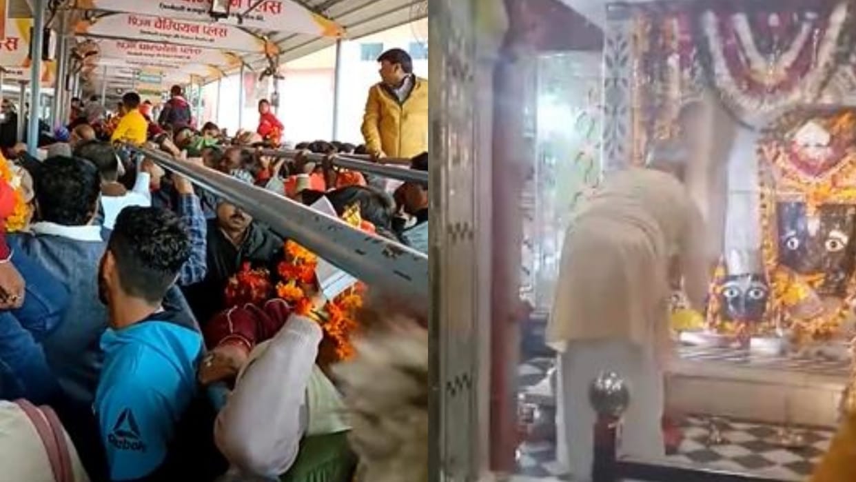 Devotees gathered in Mata Sharda and Kamtanath temple
