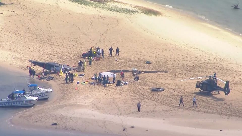 Four dead and several injured after two helicopters collide on Australia Gold Coast