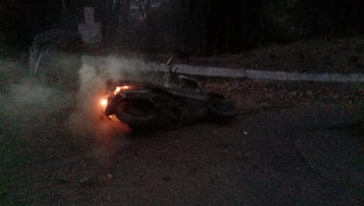 fire in scooty