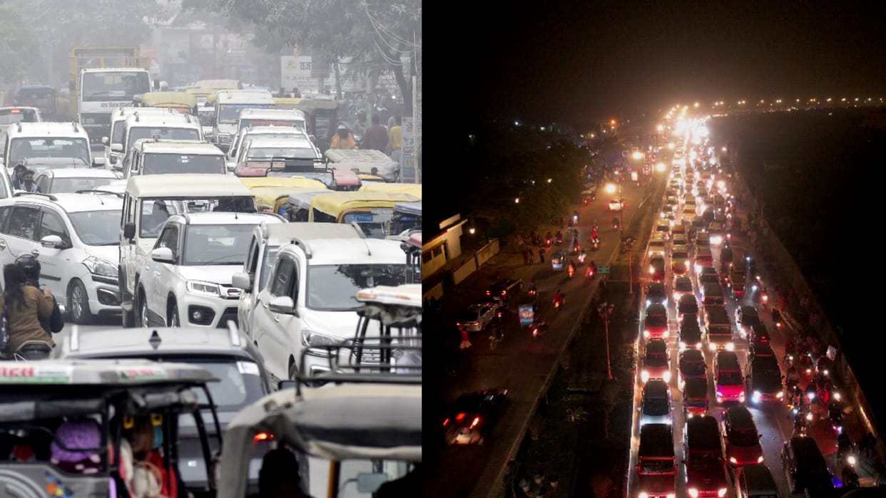 heavy traffic jam in gorakhpur due to new year 2023