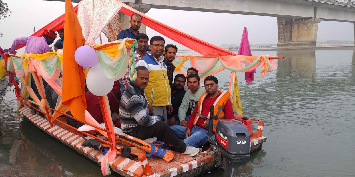 Some went to the temple and some celebrated a picnic in the middle of the river.