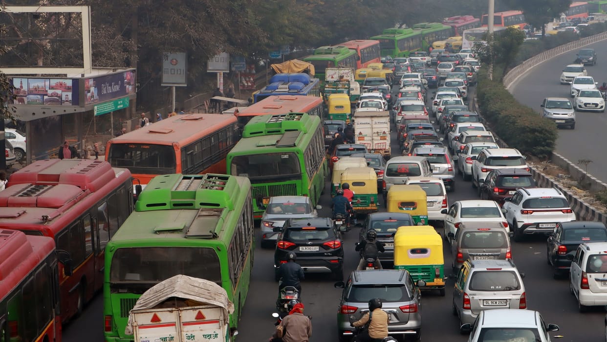 Drivers were troubled by jam in South Delhi throughout the day