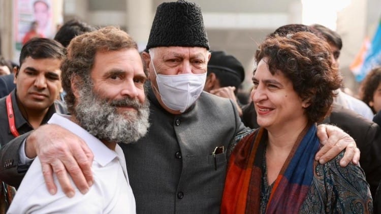 गाजियाबाद: भारत जोड़ो यात्रा में शामिल हुए फारूक अब्दुल्ला