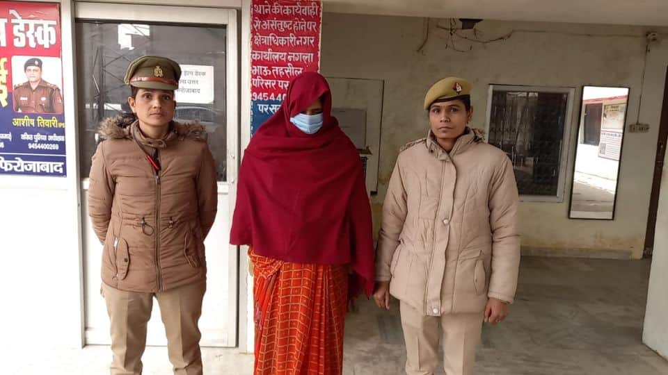 woman arrested for killing her husband in firozabad