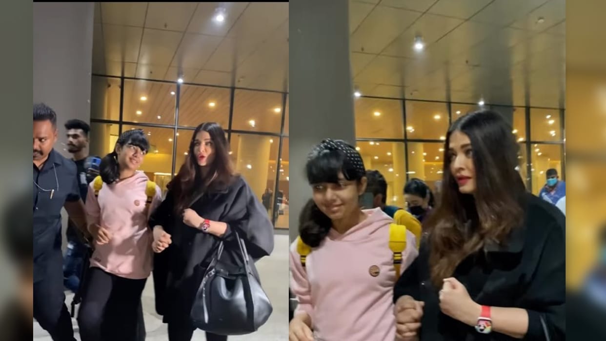 Aishwarya Rai trolled for holding daughter Aaradhya hand user says  She treats that child like a personalised