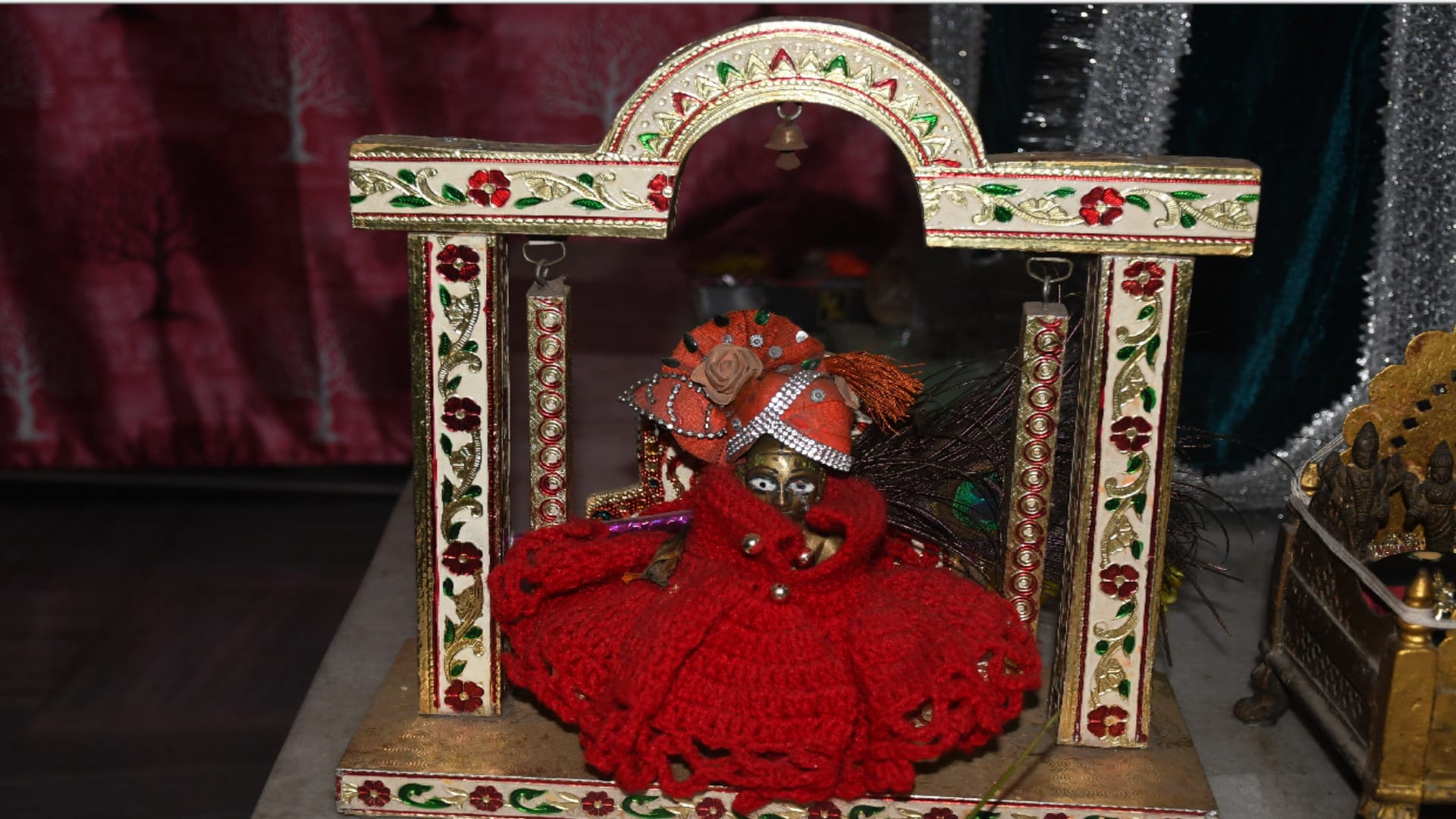 God dressed in warm clothes in cold gorakhpur
