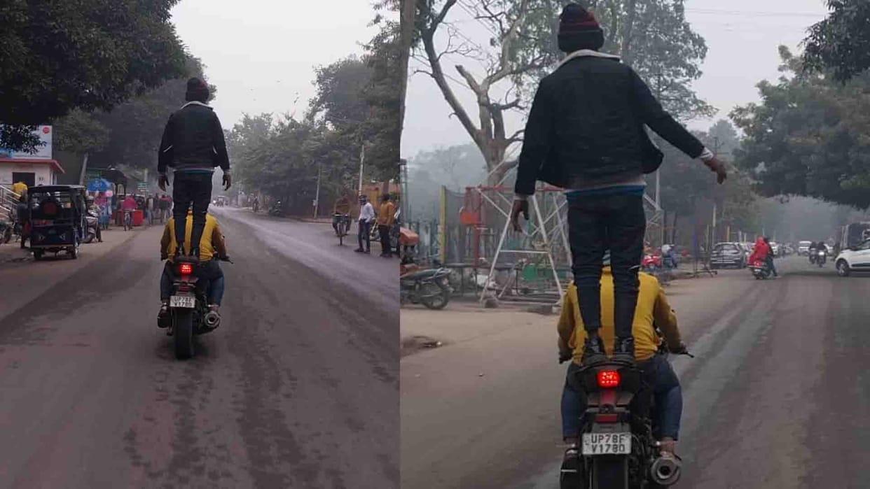 Kanpur: Video of bike stunting in front of Motijheel goes viral