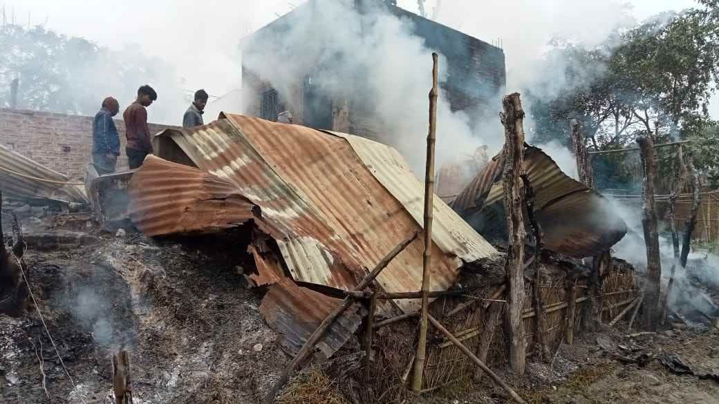 The fire started from the spark of the stove, 12 residential huts were burnt