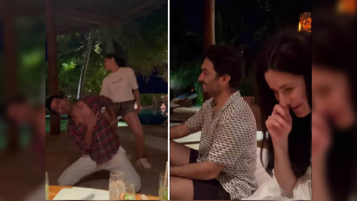 Katrina kaif blushed as Vicky kaushal danced for her in Maldives Mini Mathur shares video see here