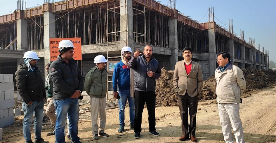 Inspection of construction works of Maa Shakambhari University