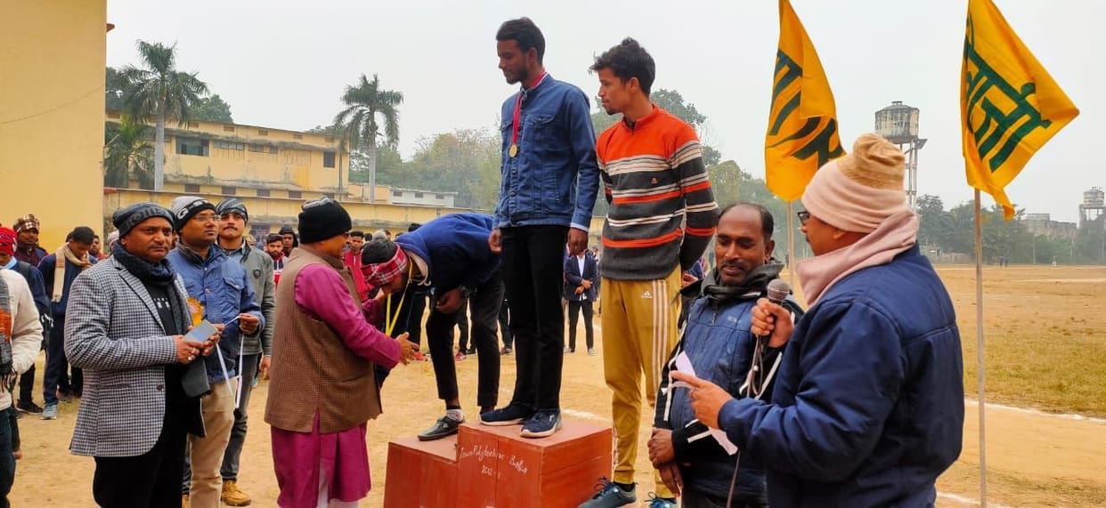 Hariom in race and Krishna topper in long jump
