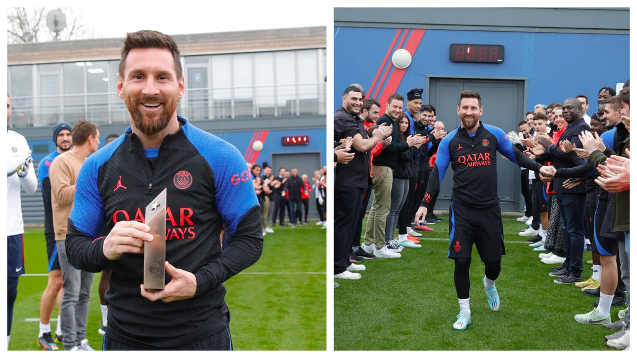Video Watch Lionel Messi Return in France Receives Guard Of Honour by PSG players World Cup Argentina