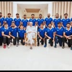 भारतीय हॉकी टीम के साथ नवीन पटनायक