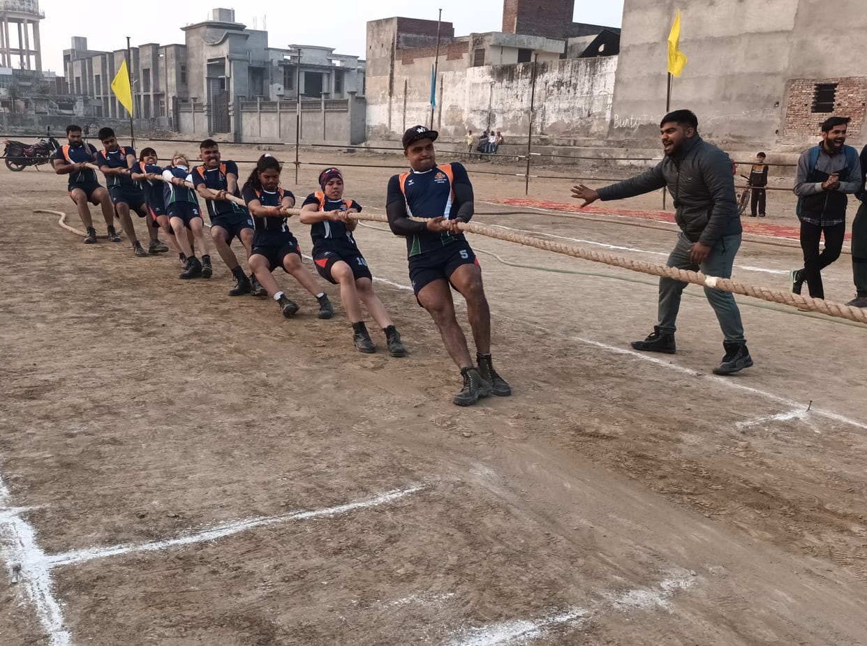 Players showed strength in tug of war competition