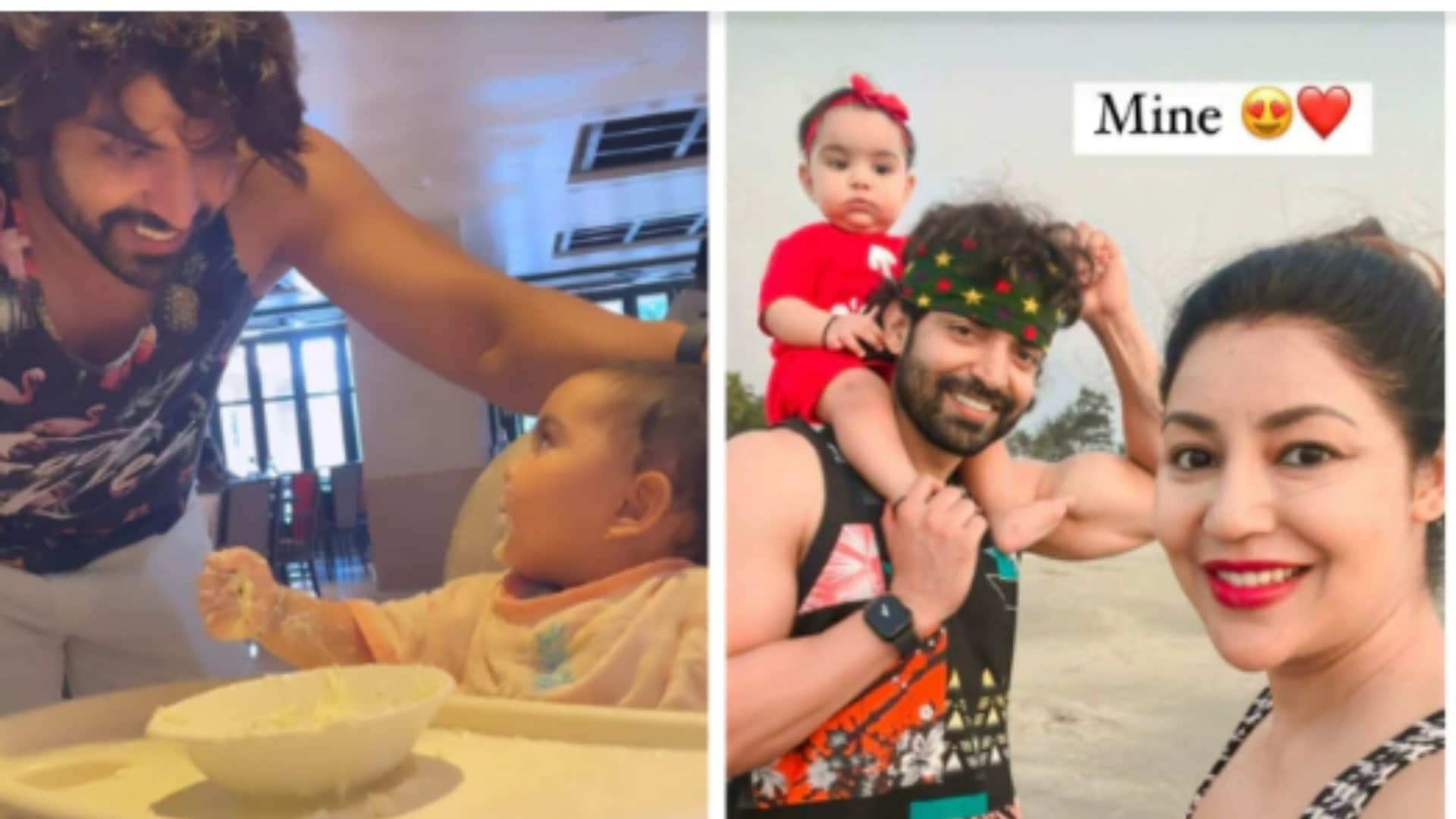 Debina bonnerjee Share Photos of goa beach in yellow Swimsuit Enjoying With Gurmeet Chaudhary daughter Lianna