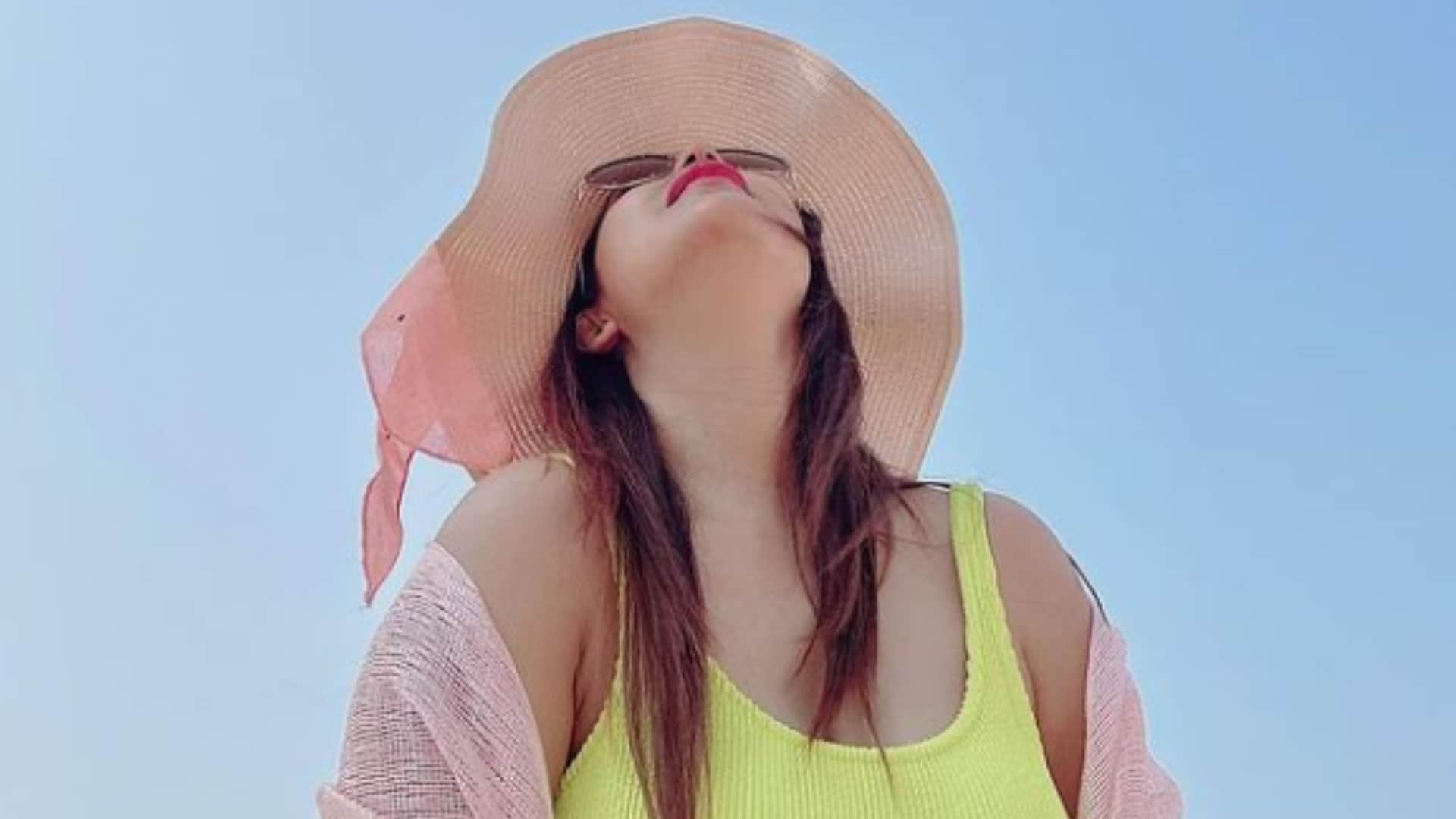 Debina bonnerjee Share Photos of goa beach in yellow Swimsuit Enjoying With Gurmeet Chaudhary daughter Lianna