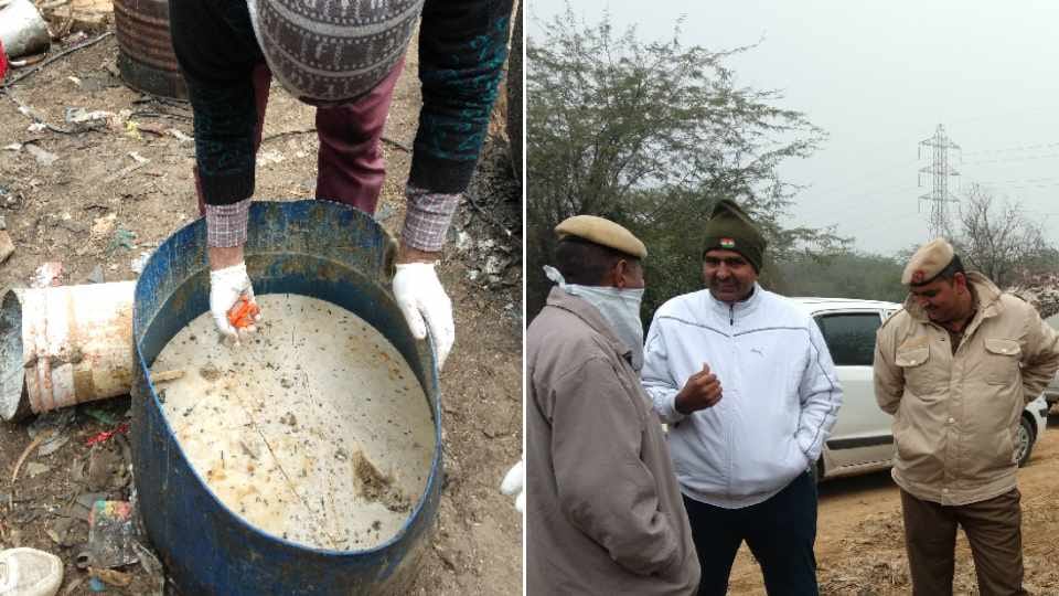Ghee being made from animal fat caught in Hisar of Haryana