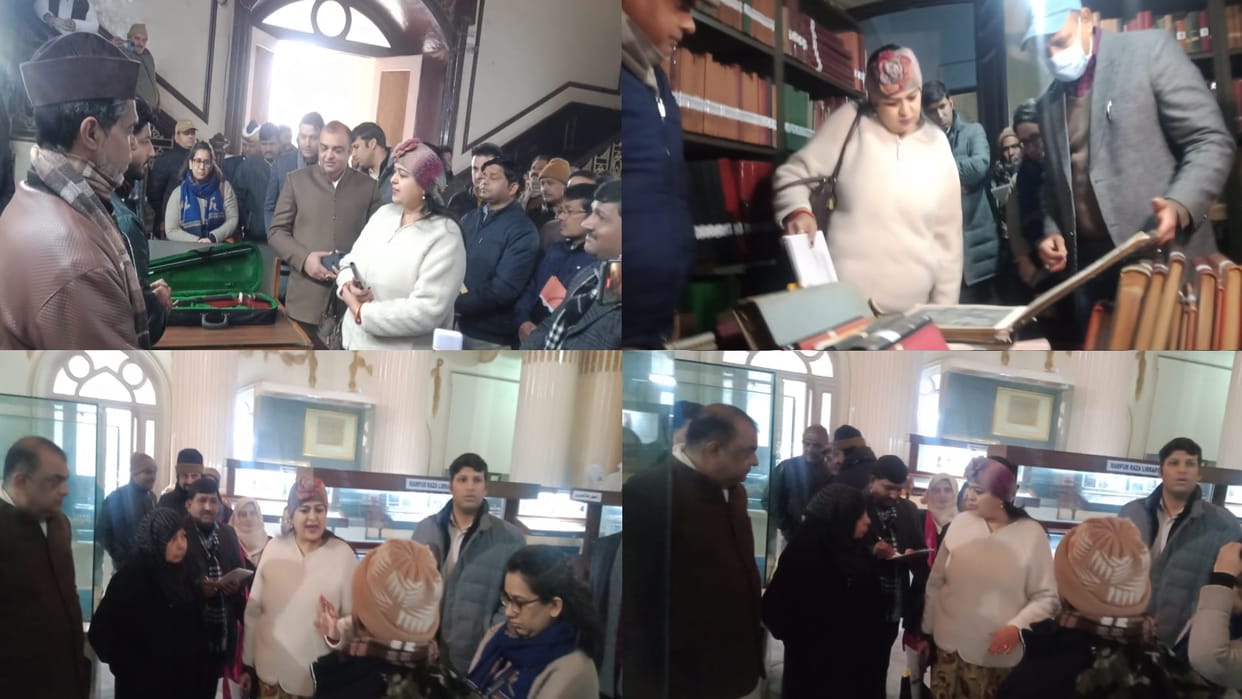 Rampur cultural ministry joint secretary reach raza library also visit gandhi samadhi and fort campus