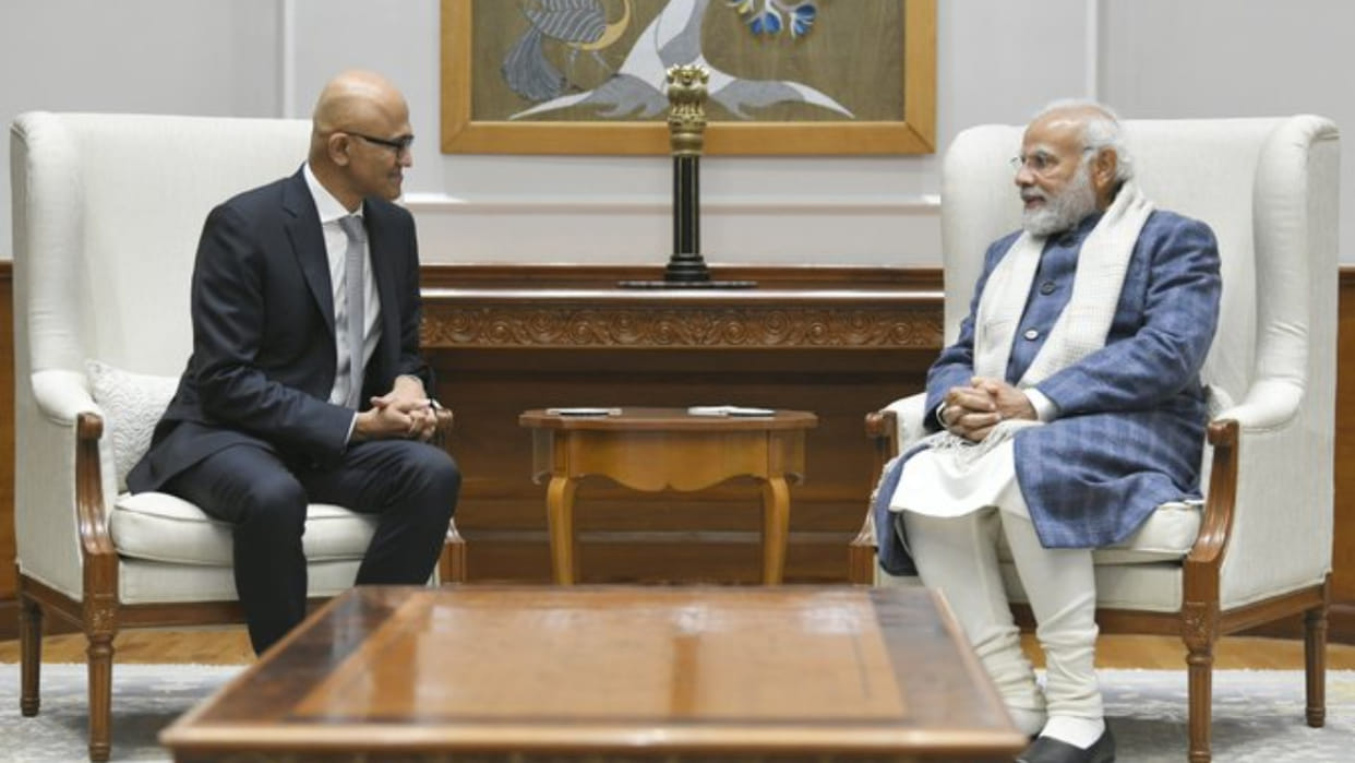 Satya Nadella, CEO of Microsoft met PM Modi