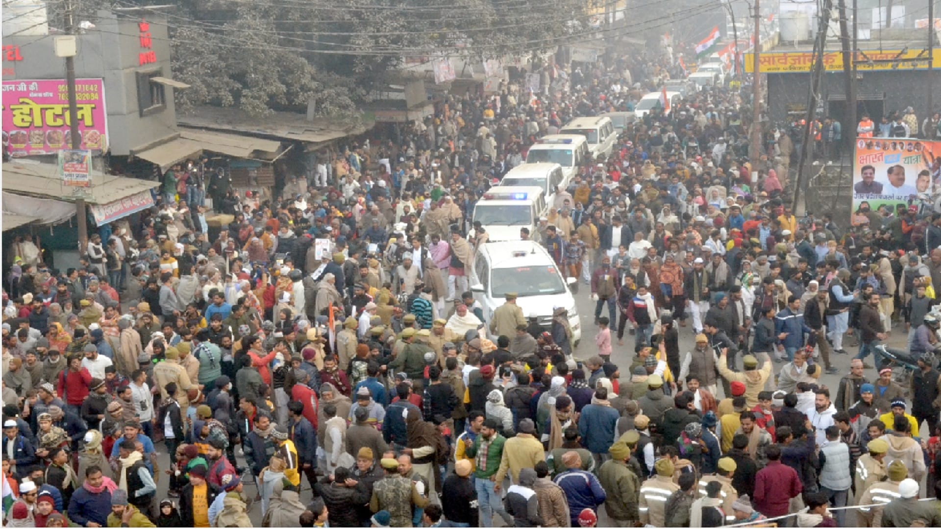 many thousand people participated in Bharat Jodo Yatra of Congress in Shamli and see photos