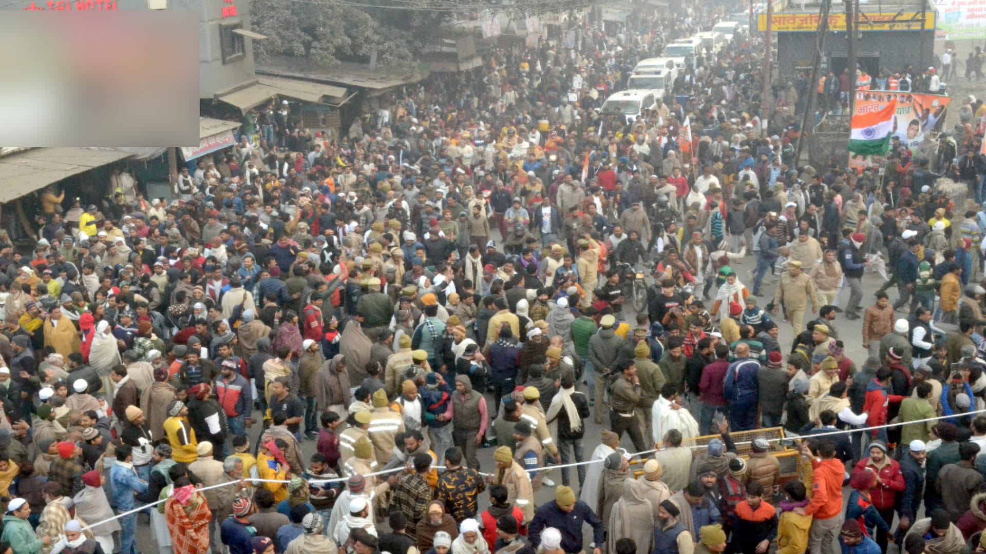 many thousand people participated in Bharat Jodo Yatra of Congress in Shamli and see photos
